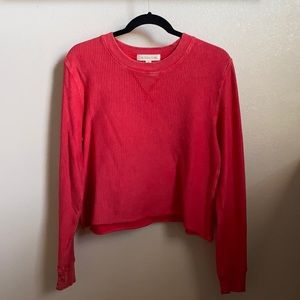 Red crop top long sleeve